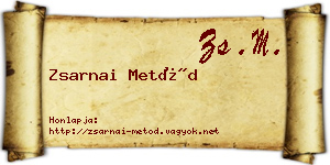 Zsarnai Metód névjegykártya